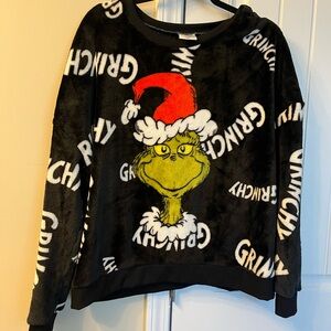 Black Grinch XXL long sleeve velour sweatshirt